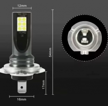 Set 2 becuri auto LED H7, 12 LED, 60W, Lumina alba 6000k, 12V, 6800Lm [3]