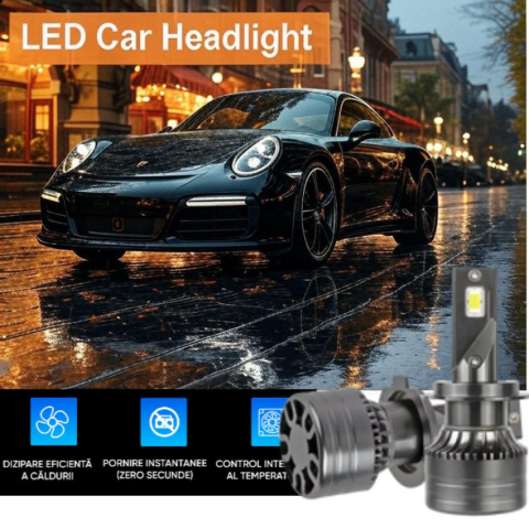 Set 2 becuri auto LED H7, 12V, 180W, 6000K, Canbus, 16000Lm, BZRSH [6]