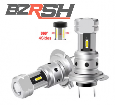 Set 2 becuri Auto LED H7-1860, 15 LED, 12V, 100W, 6000K, lumina alba rece, 8000Lm, BZRSH [1]