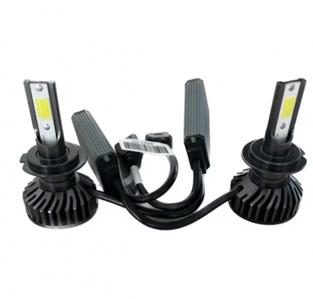 Becuri LED H7 - Set 2 becuri auto LED H7 F2 COB, 100W, BZRSH, lumina alb-rece, 12.000 lumeni, 12V