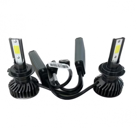 Becuri LED H7 - Set 2 becuri auto LED H7 F2 COB, 100W, BZRSH, lumina alb-rece, 12.000 lumeni, 12V