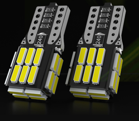 Set 2 Becuri auto led T10 W5W, 12 V, 24 LED SMD 4014 , canbus fara eroare, lumina alba, BZRSH, pentru pozitie, plafoniera, portbagaj, semnalizare, lumini oglinda, lumini ambientale [2]