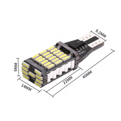 Set 2 becuri auto LED T15/W16W, 45 SMD, 12V, CanBus, BZRSH®, fara eroare bec ars, pentru marsarier, plafoniera, portbagaj, lumini oglinda, lumini ambientale, lumina alba 6500K [3]