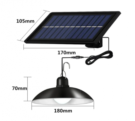 Set 2 becuri LED 50W cu panou solar, telecomanda [5]