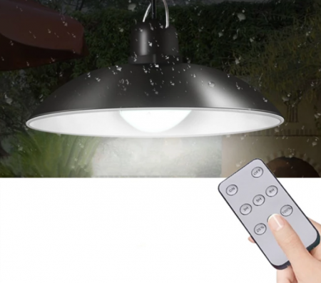 Set 2 becuri LED 50W cu panou solar, telecomanda [2]