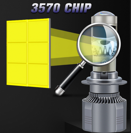 Set 2 Becuri LED cu Lupa, 220W, 12V, 30000 Lm, 5700K [6]