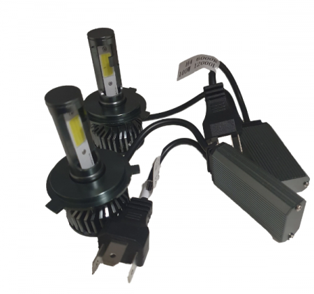 Auto - Set 2 becuri led H4 F2, 12000 lumeni, putere 100W, 6000k, lumina alb-rece.