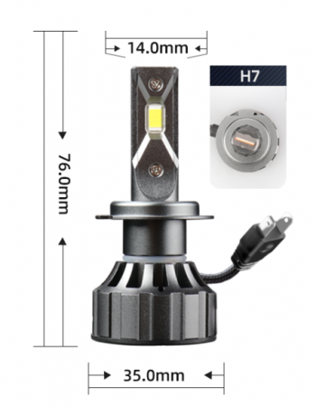 Set 2 becuri LED H7, 180W, 6000K, Canbus, 16000Lm [7]