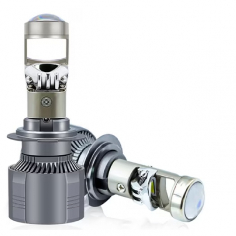Set 2 Becuri LED H7 cu Lupa, BZRSH, 220W, 12V, 30000 Lm, 89 x 33 mm, fara eroare [1]