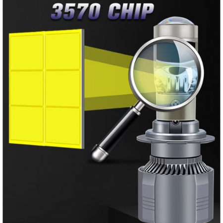 Set 2 Becuri LED H7 cu Lupa, BZRSH, 220W, 12V, 30000 Lm, 89 x 33 mm, fara eroare [4]