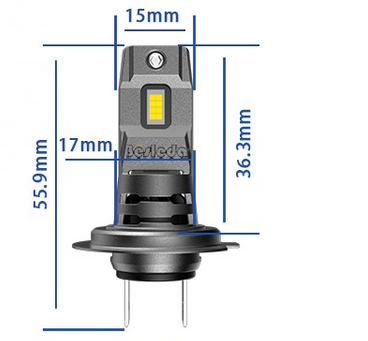 Set 2 becuri LED H7 mini, 100W, 6000K, 12V [3]
