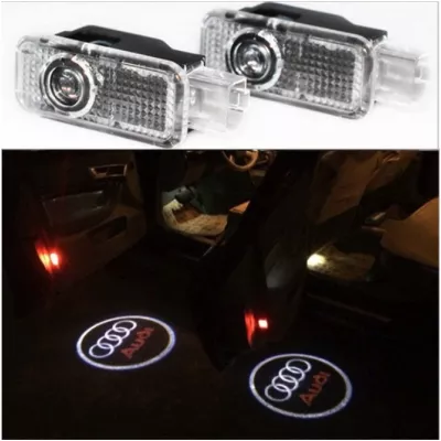 Auto - Set 2 Holograme LED cu LOGO AUDI pentru Portiere
