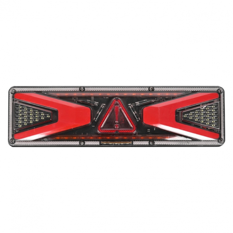 Set 2 Lampi Auto LED Spate, Universale, pentru Remorca, Camion si Trailer, utilaje agricole, 24V, Functii Semnalizare dinamica, Pozitie, STOP, 46x13cm, rosu / galben / alb [1]