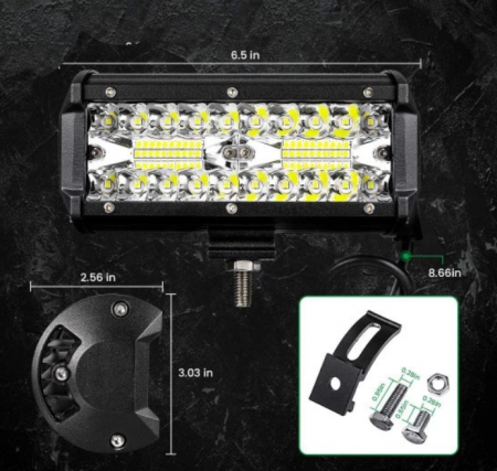 Set 2 Proiectoare auto LED, 6.5 Inch, OFF-ROAD 120W, Rezistente la apa si praf 9-30V [2]