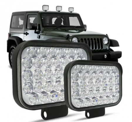 Set 2 Proiectoare LED auto OFF-ROAD, 5 inch, 129W, 43 LED, 12V-24V, 6000K, carcasa aluminiu, 8000Lm [4]