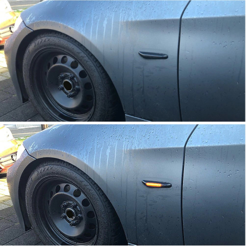 Set 2 semnalizari dinamice aripa pentru BMW E81 E82 E87 E88 E90 E91 E92 E93 E60 E61 X1 E84 E46, BZRSH®, lupa fumurie [3]