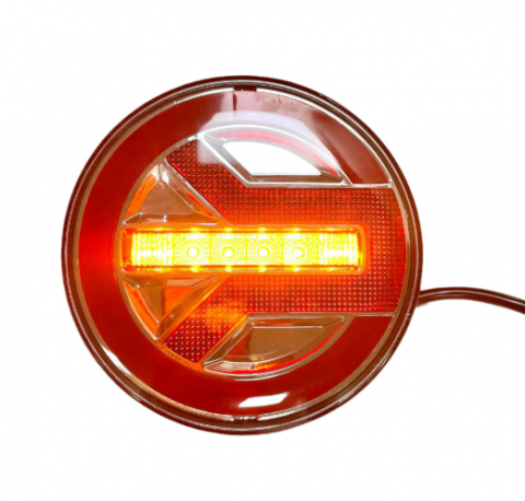 Set 2 Stopuri Auto LED Spate, Universale, diametru 140mm, pentru Remorca, Camion si Trailer, utilaje agricole, 12-24V, Semnalizare dinamica, Pozitie, STOP, rosu / galben / alb [4]