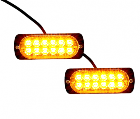 Set 2 x Stroboscop 12 LED, lumina portocalie [1]