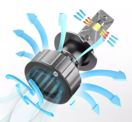 Set 2x Bec LED 9005 HB3 V20 12000LM Canbus, Alb rece, 120W, +300%, ventilator [1]