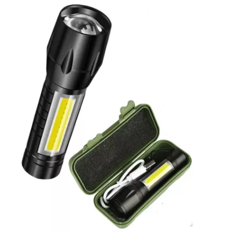 Lampi solare - Set 2x Mini Lanterna de mana LED T6, 3 moduri de iluminare, fascicul reglabil