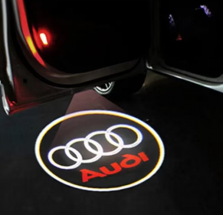 Set 4 Bucati Emblema Logo LED Portiera dedicata Marca Auto Audi, BZRSH®, Audi A3, A4, A5, A6, A7, Q3, Q5, Q7 Plug and Play, Alb [2]