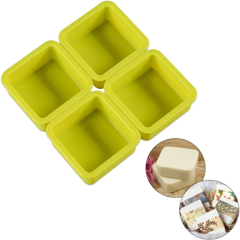 Forme de silicon pentru copt - Set 4 Forme Silicon Pătrate TopBazar® pentru Deserturi cu Aspect Profesional și Proiecte DIY
