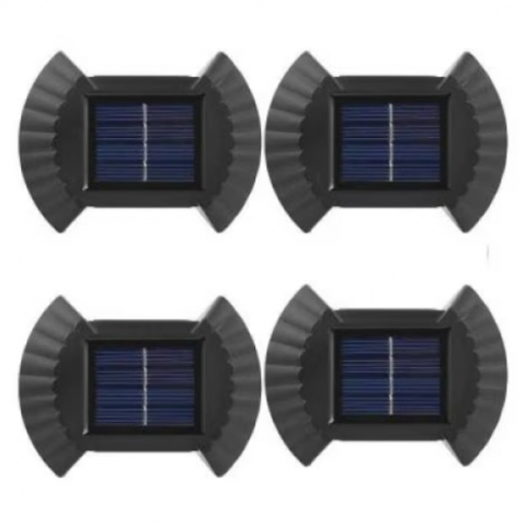 Lampi solare - Set 4 lampi LED solare cu lumina bidirectionala pentru garduri, scari exterioare, senzor de lumina calda
