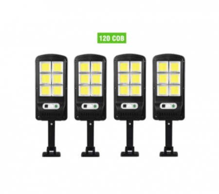 Set 4 lampi solare,120 LED, 6 COB, 90W, cu senzor de miscare, suport prindere inclus si telecomanda [5]