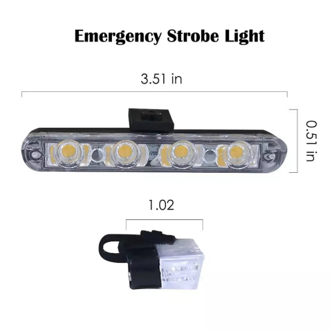 Set 4 stroboscoape cu 4 leduri, lumina Galbena si Telecomanda [3]