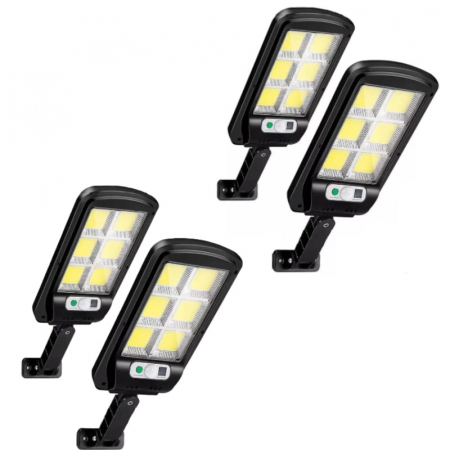 Iluminat - Set 4x Lampa solara 120LED, senzor de miscare, 3 moduri de iluminare, telecomanda