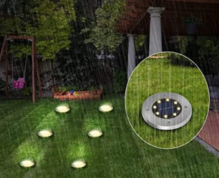 Set 4x Lampi Solare Pentru Gradina Cu Fixare In Pamant, 8 LED, Rezistent La Apa Si Interperii, Lumina Puternica, Senzor de lumina [2]