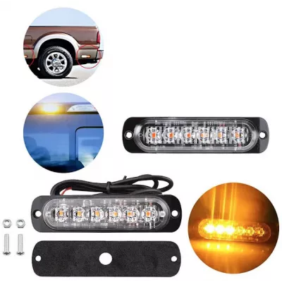 Set 4x Stroboscop 6 LED, lumina portocalie [5]
