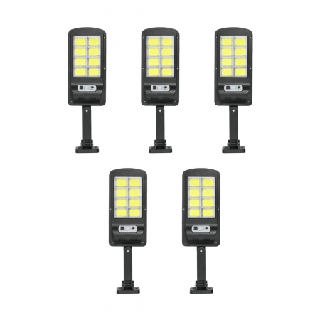 Set 5 Lampi solare LED, 40W, cu panou solar, 160 LED COB, senzor de miscare, 3 moduri de iluminare, telecomanda, BZRSH [4]