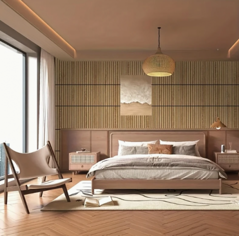 Tapet decorativ model riflaj lemn 3D MARO cu dungi 40 x 300cm [4]