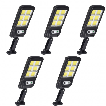Lampi solare - Set 5 X Lampa Solara 90W cu telecomanda, 120LED COB