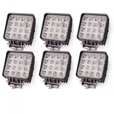 Auto - Set 6 x proiector LED  48W auto offroad 16 LED, 12-24V