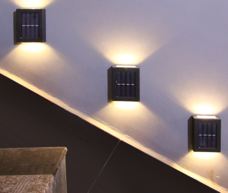 Set 8 aplice cu incarcare solara si lumina LED, prindere in perete, autonomie 8h, lumina calda [3]