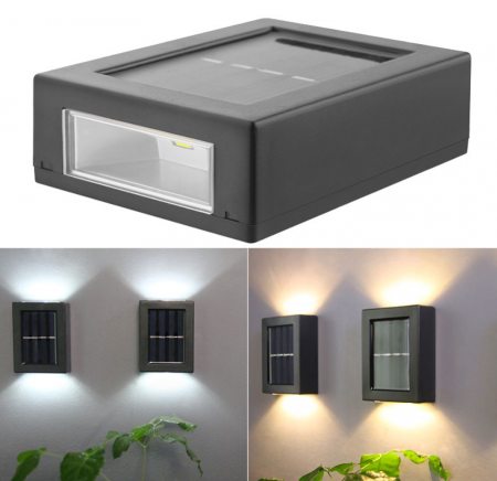 Set 8 aplice cu incarcare solara si lumina LED, prindere in perete, autonomie 8h, lumina calda [7]