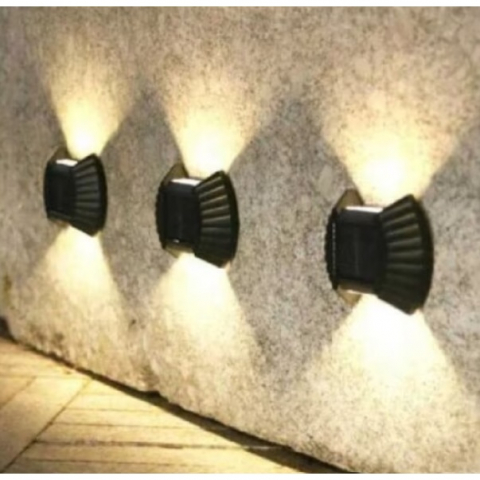 Set 12 lampi LED solare cu lumina bidirectionala pentru garduri, scari exterioare, senzor de lumina calda [2]