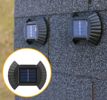 Set 8 lampi solare cu LED pentru perete, scari, lumina bidirectionala alba [3]