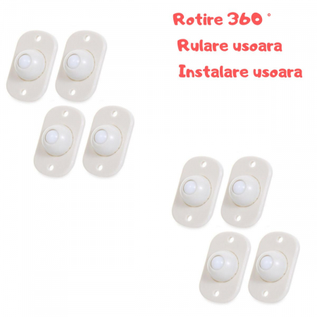 Casa si gradina - Set 8 rotite pivotante autoadezive cu rotire 360 de grade