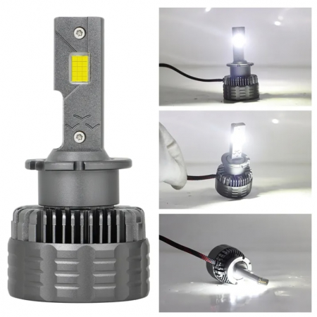 Set de 2 becuri Xenon conversie hid-led, D2S, 180W, 23.000 lm, Canbus, Miez Cupru, Radiator Aluminiu, Premium [1]