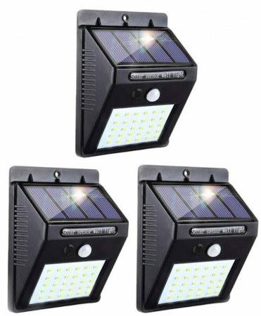 Iluminat - Set de 3 lampi solare cu senzor de miscare