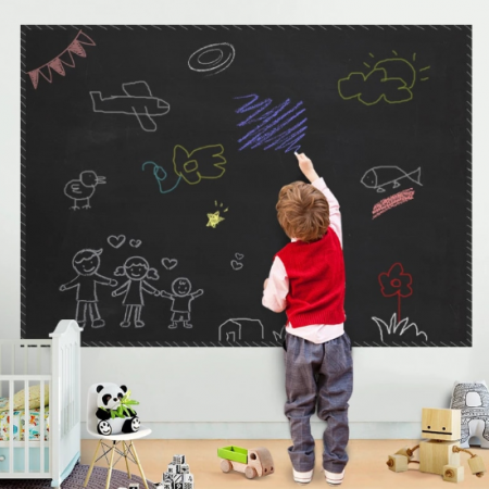 Set 2x Sticker Blackboard, folie autocolanta, negru, tabla de scris cu creta [5]