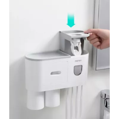 Suport Dispenser pasta de dinti cu 2 pahare magnetice 4 periute [1]
