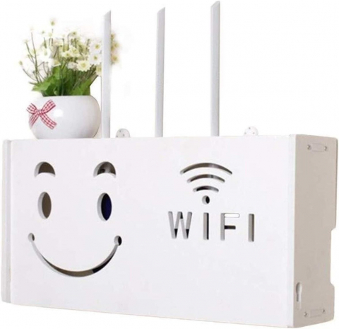 Suport router wireless pentru mascare fire si echipament WIFI, alb [1]