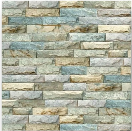 Tapet 3D Autoadeziv, Model Caramida in Relief, Bej/Albastru, Design Modern, Rezistent la Apa, Usor de Curatat, Dimensiuni 77x70cm [3]