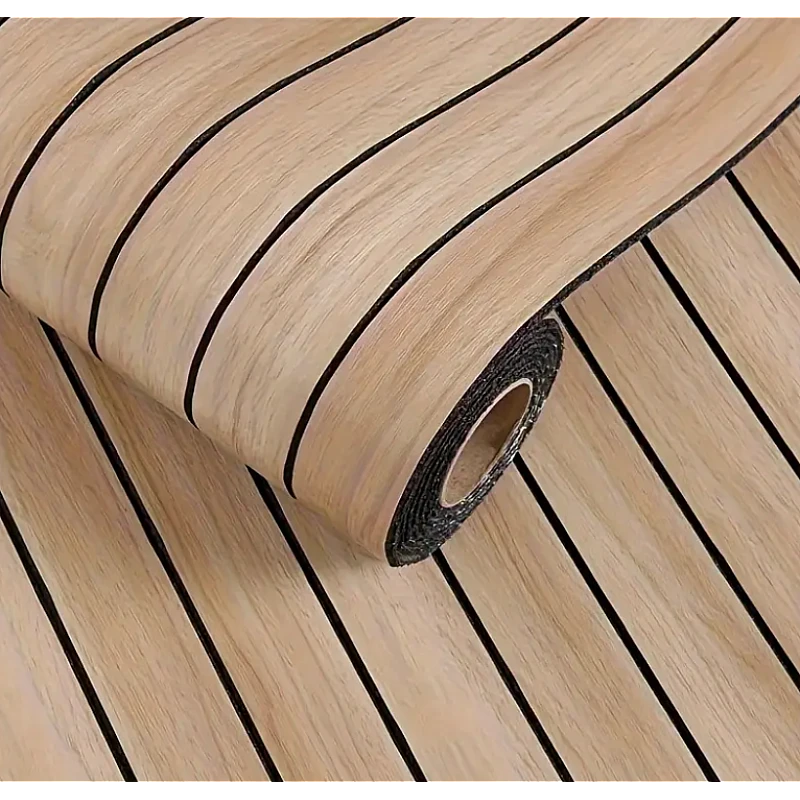 Folii reflexive - Tapet decorativ model riflaj lemn 3D MARO cu dungi 40 x 300cm