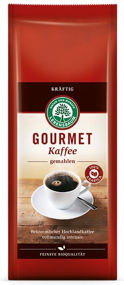 Cafea bio macinata Gourmet STRONG - 100 % Arabica, 500 g LEBENSBAUM [1]