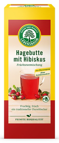 Ceai BIO de macese si hibiscus, 20*2,5gr LEBENSBAUM [1]